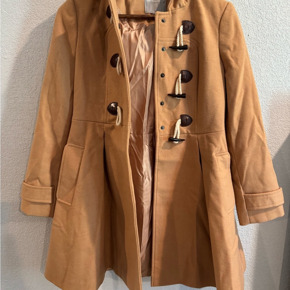 ASOS Women's Tan Hooded Duffle Coat 4 - Picture 4 of 5